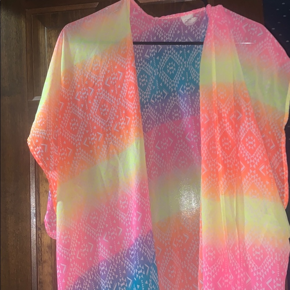 Shear colorful swim suit cover